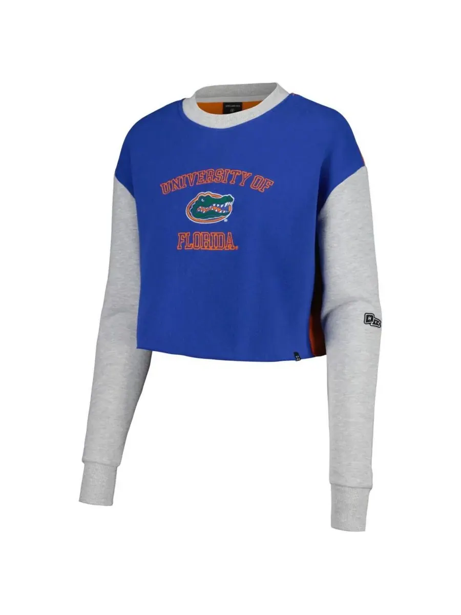 Женская толстовка Royal Florida Gators Color Block Rookie Crew Pullover Sweatshirt Hype And Vice — изображение 2 из 3