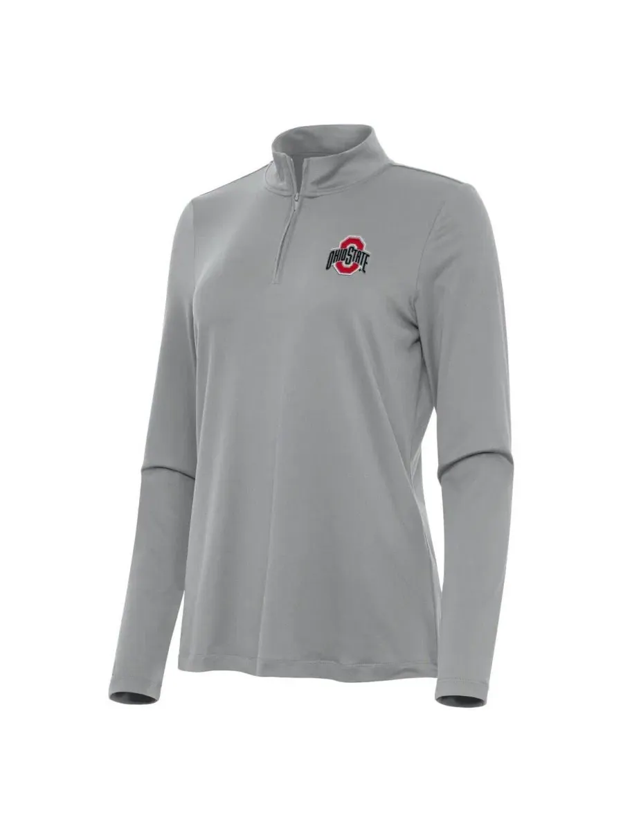 Женский свитшот с молнией 1/4 Ohio State Buckeyes Antigua — изображение 3 из 3, серый