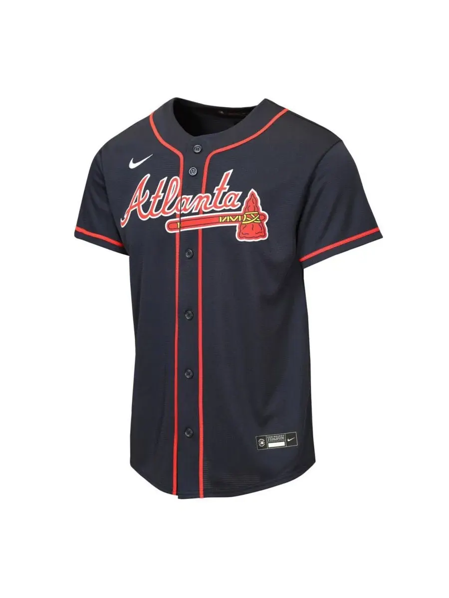Детская футболка Ronald Acuña Jr. Alternate Replica Nike — изображение 2 из 3, темно-синий