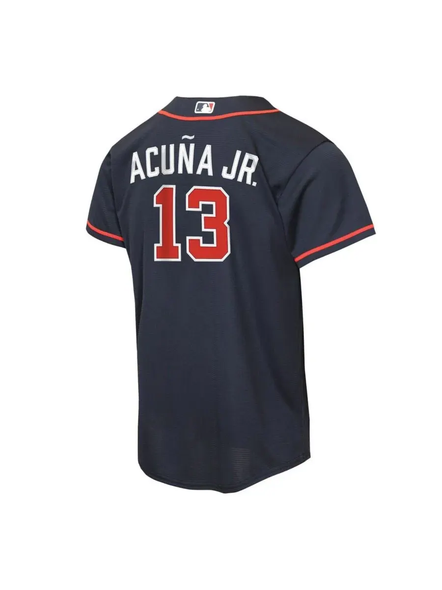 Детская футболка Ronald Acuña Jr. Alternate Replica Nike — изображение 3 из 3, темно-синий