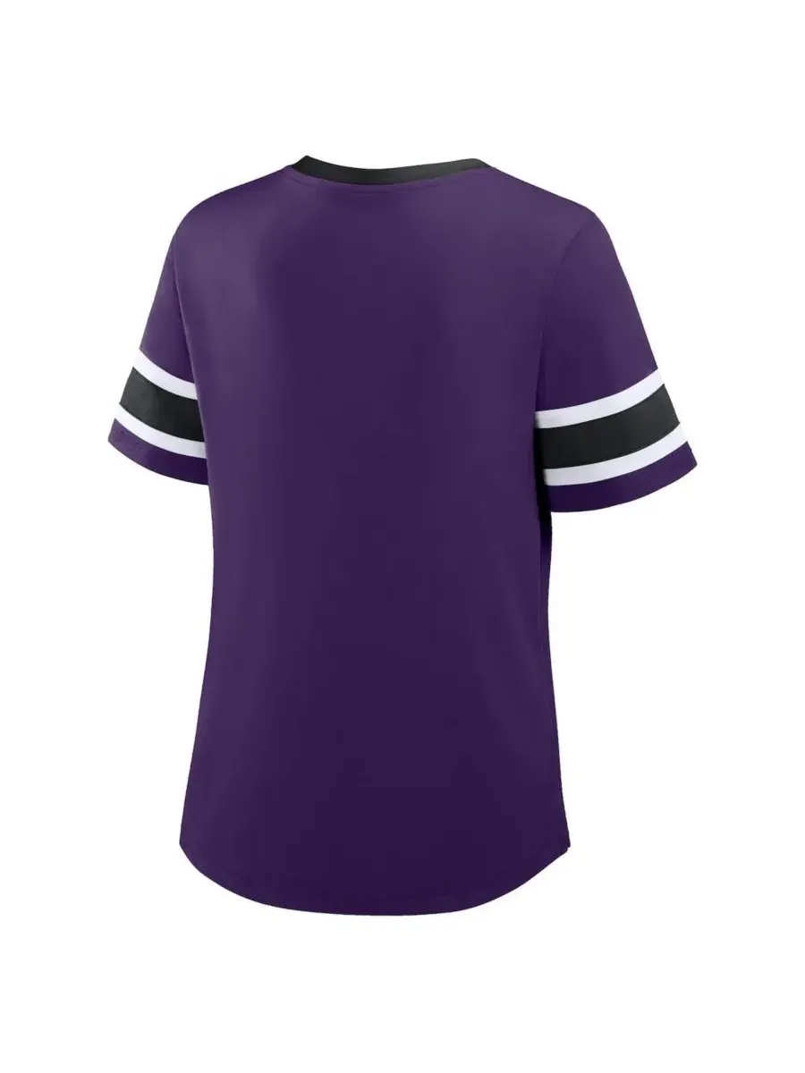 Футболка женская с кружевной шнуровкой и V-образным вырезом, с принтом, Baltimore Ravens Fanatics — изображение 2 из 3