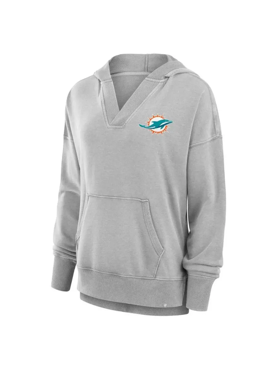 Fanatics Женская толстовка с V-образным вырезом из французской махровой ткани цвета «хизер серый» с — изображение 2 из 3