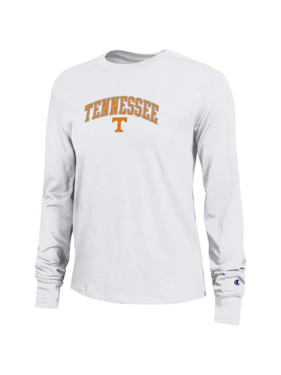 Champion Женская белая футболка с длинными рукавами Tennessee Volunteers Arch Over Logo — изображение 3 из 3, белый