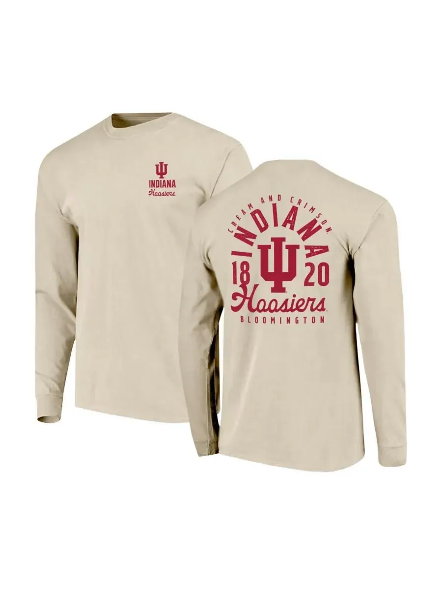 Мужская футболка с длинными рукавами Natural Indiana Hoosiers Comfort Colors с изображением — изображение 1 из 3, прозрачный