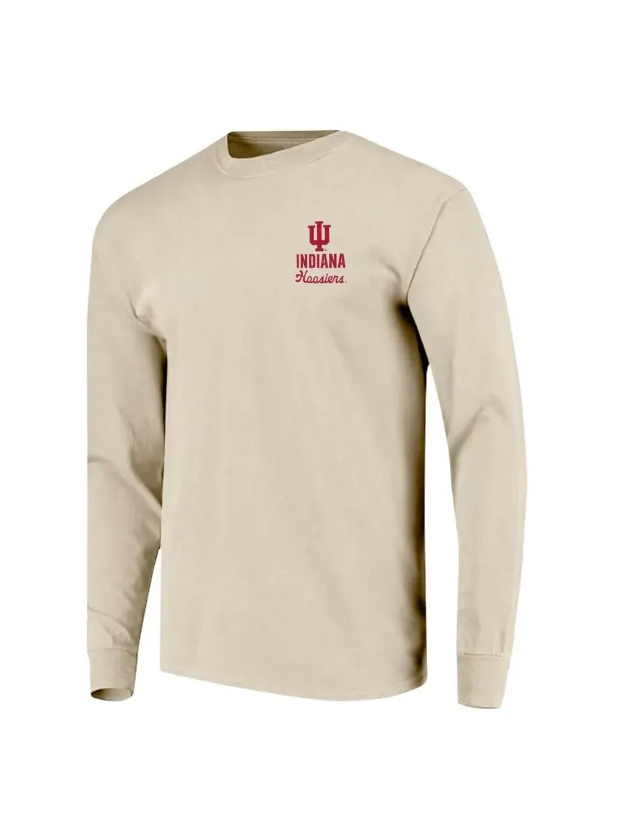 Мужская футболка с длинными рукавами Natural Indiana Hoosiers Comfort Colors с изображением — изображение 2 из 3, прозрачный