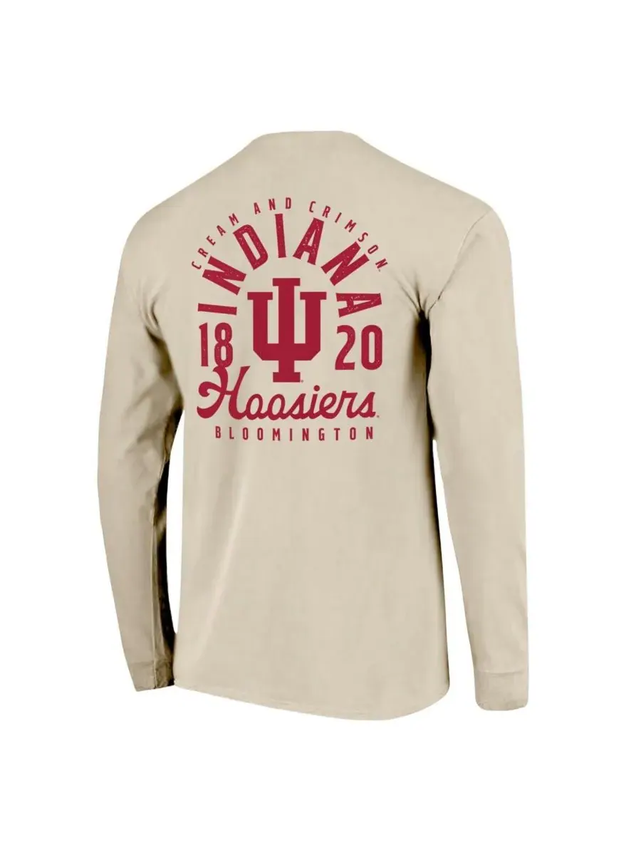 Мужская футболка с длинными рукавами Natural Indiana Hoosiers Comfort Colors с изображением — изображение 3 из 3, прозрачный