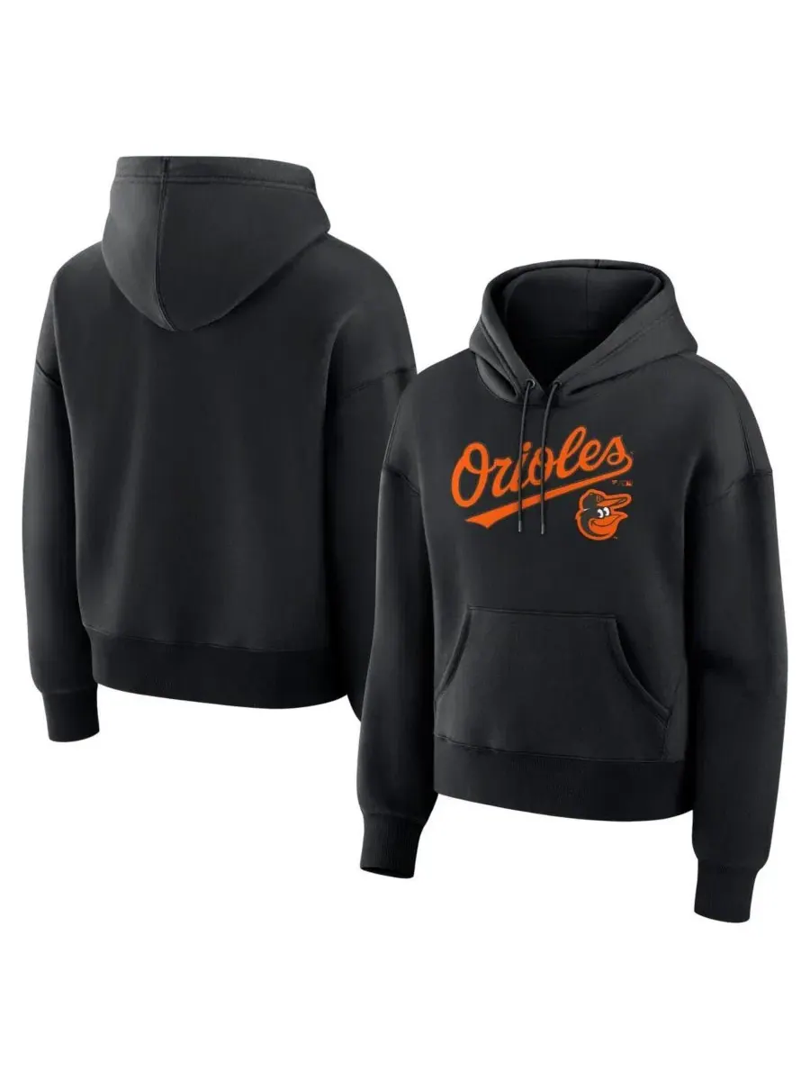 Женская черная флисовая толстовка Baltimore Orioles Lockup Legacy Fanatics — изображение 1 из 3, черный