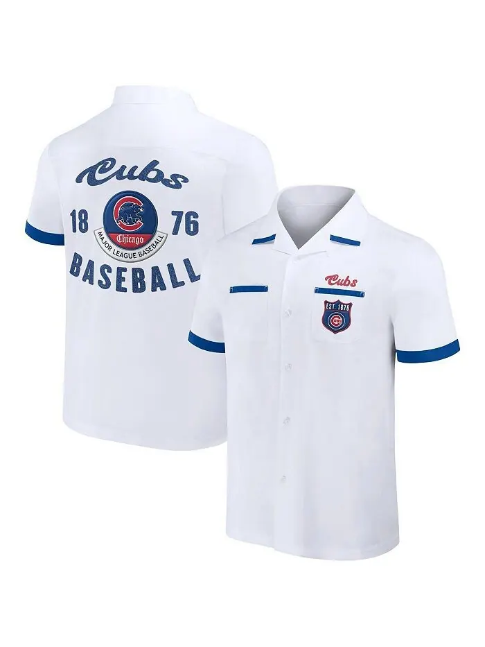 Мужская рубашка на пуговицах для боулинга Darius Rucker Collection от White Chicago Cubs Fanatics — изображение 1 из 3, белый