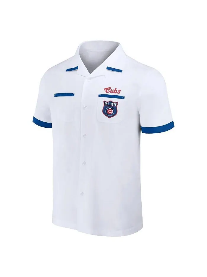 Мужская рубашка на пуговицах для боулинга Darius Rucker Collection от White Chicago Cubs Fanatics — изображение 2 из 3, белый