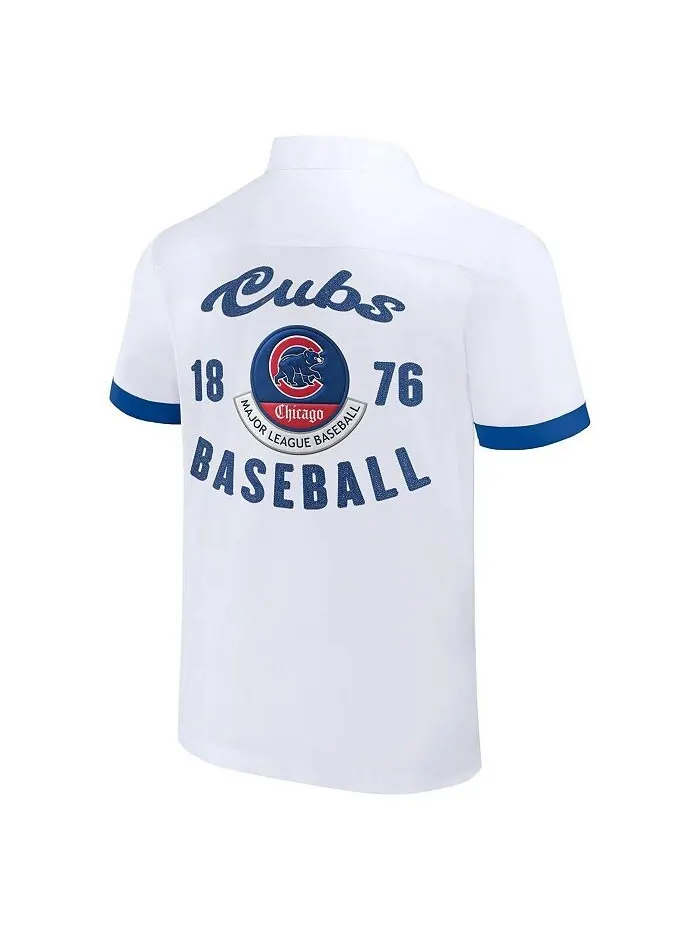 Мужская рубашка на пуговицах для боулинга Darius Rucker Collection от White Chicago Cubs Fanatics — изображение 3 из 3, белый
