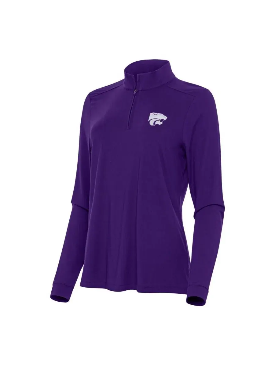 Толстовка с четверть-застежкой Kansas State Wildcats Intent Purple Antigua — изображение 1 из 1, фиолетовый
