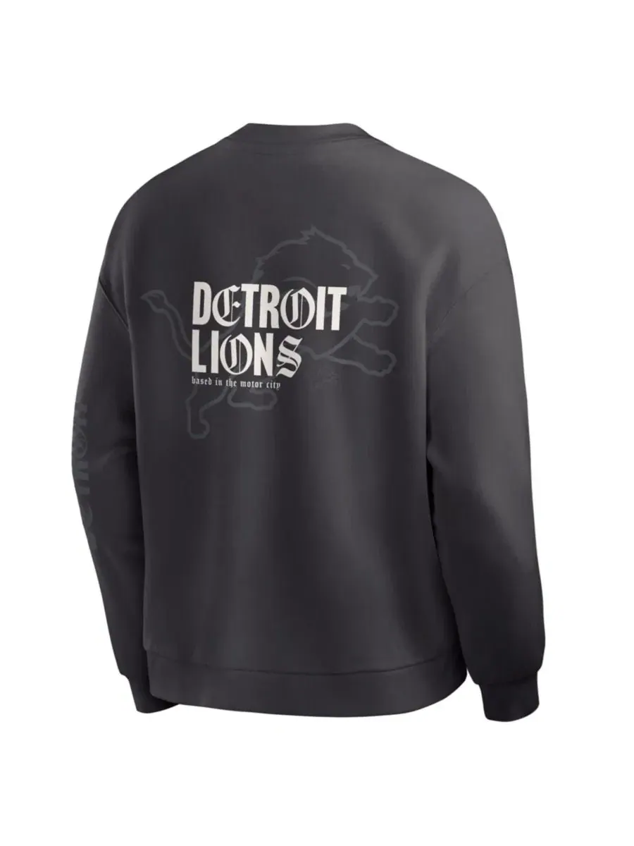 Свитшот оверсайз с принтом Detroit Lions Oversized Type Play Multi Fanatics — изображение 3 из 3, темно-серый черный