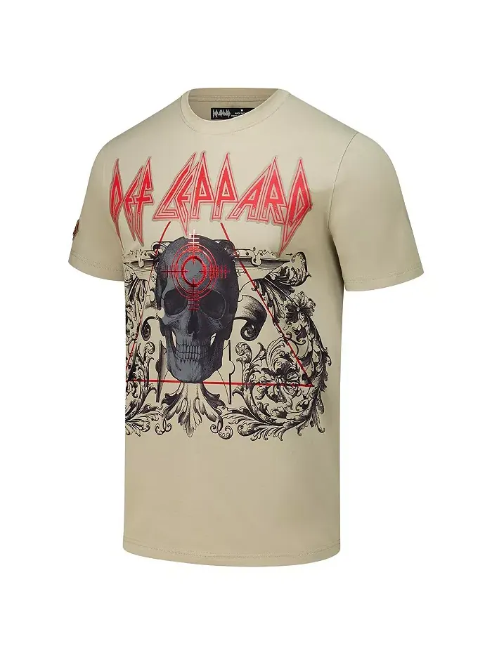 Мужская футболка Def Leppard Let's Get Rocked в бежевом цвете Freeze Max — изображение 2 из 3