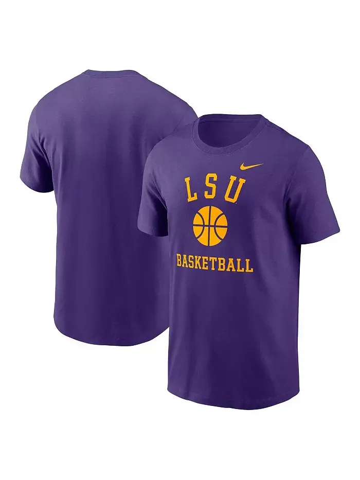 Мужская фиолетовая футболка LSU Tigers Basketball Icon Nike — изображение 1 из 3