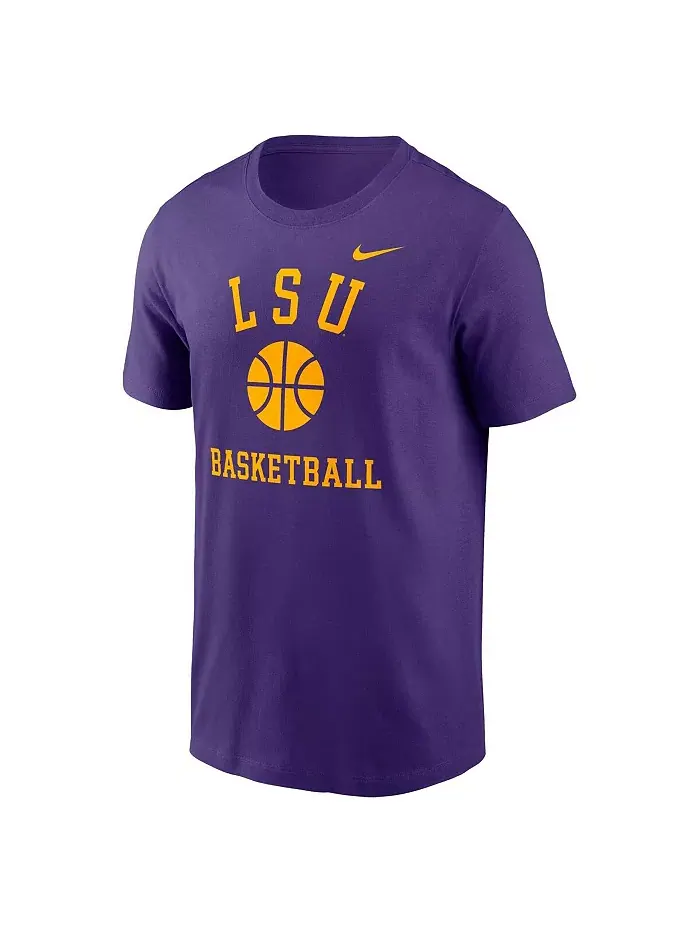 Мужская фиолетовая футболка LSU Tigers Basketball Icon Nike — изображение 3 из 3