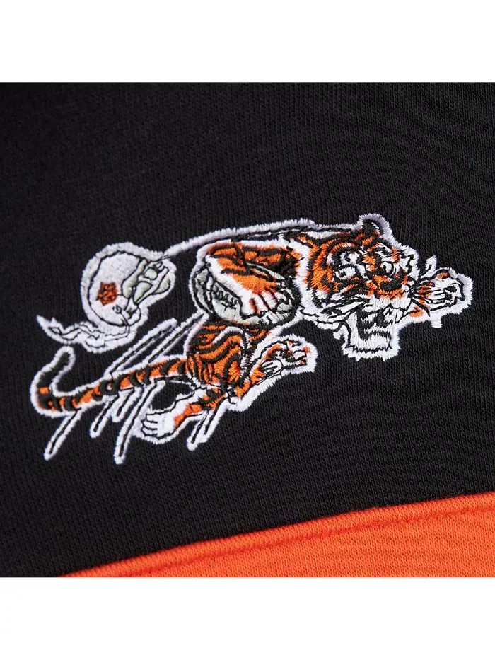 Мужская черная толстовка с капюшоном Cincinnati Bengals Vintage Logo Head Coach из флиса Mitchell & — изображение 5 из 5