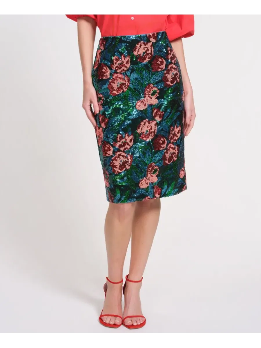 Юбка-карандаш с пайетками Poppy Sequin Isaac Mizrahi, Poppy Sequin
