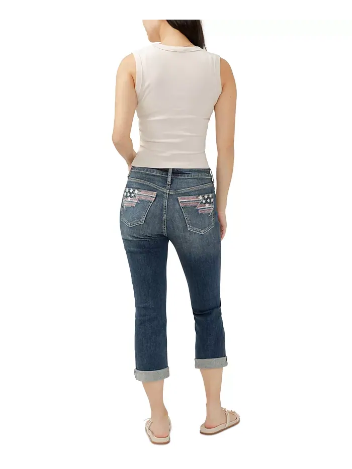 Женские джинсы-капри Suki Curvy-Fit со средней посадкой Silver Jeans Co. — изображение 2 из 2