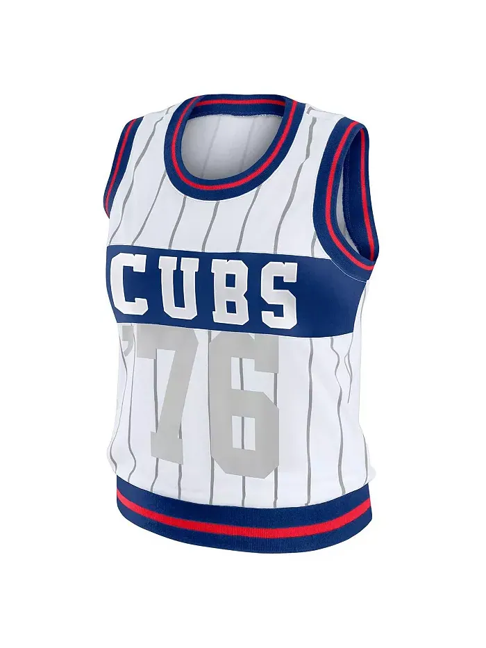 Женская белая спортивная майка Chicago Cubs WEAR by Erin Andrews — изображение 2 из 3