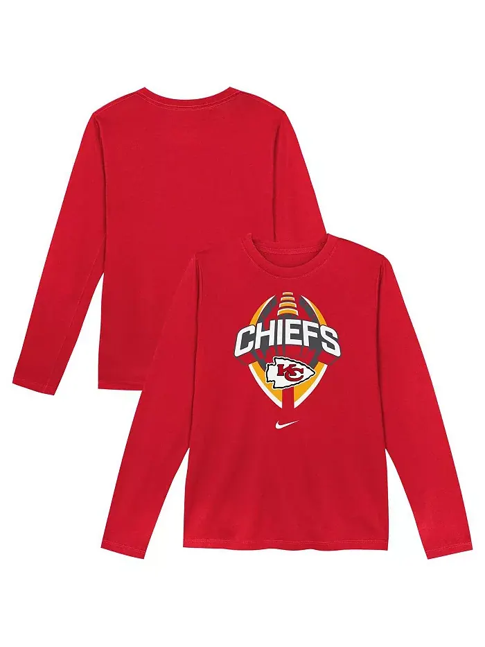 Дошкольная красная футболка Kansas City Chiefs Primetime Legend Icon с длинными рукавами Nike — изображение 1 из 3