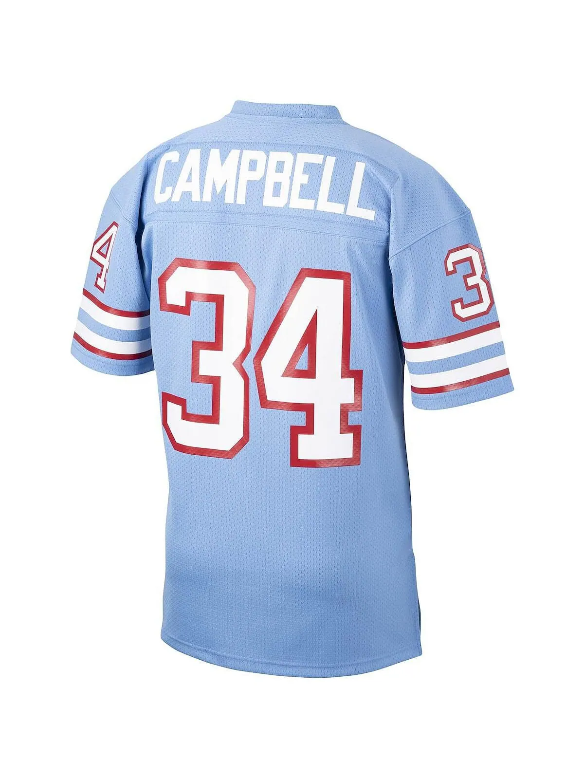 Мужская голубая футболка Earl Campbell Houston Oilers 1980 Authentic Throwback игрока в отставке — изображение 3 из 3
