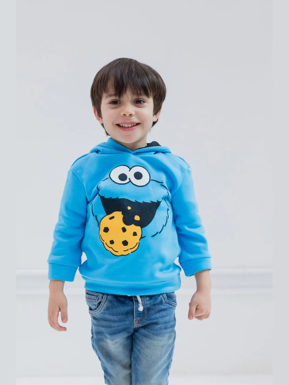 Детская флисовая толстовка с капюшоном для мальчиков Sesame Street, Cookie monster — изображение 2 из 5