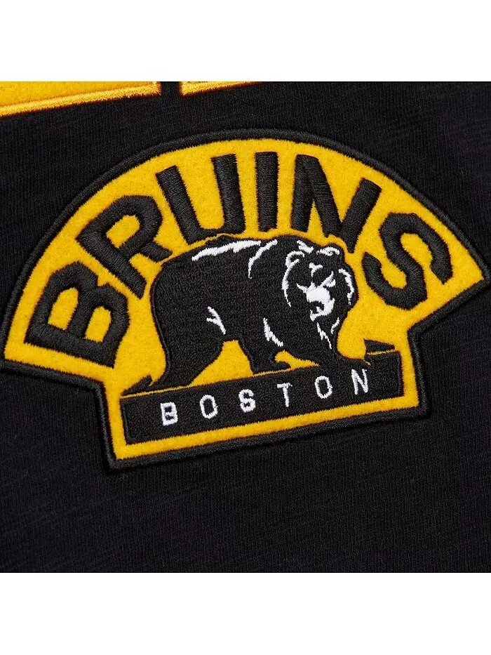 Мужская черная/золотая футболка Boston Bruins Legendary Slub Raglan с длинным рукавом Mitchell & — изображение 4 из 5