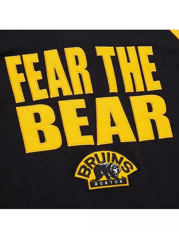Мужская черная/золотая футболка Boston Bruins Legendary Slub Raglan с длинным рукавом Mitchell & — изображение 5 из 5