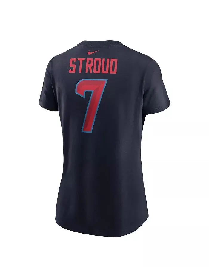 Женская футболка CJ Stroud Navy Houston Texans с именем и номером игрока Nike — изображение 2 из 3