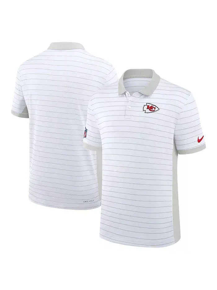 Мужская белая поло с полоской победы Kansas City Chiefs для игры на боковой линии Nike — изображение 1 из 3