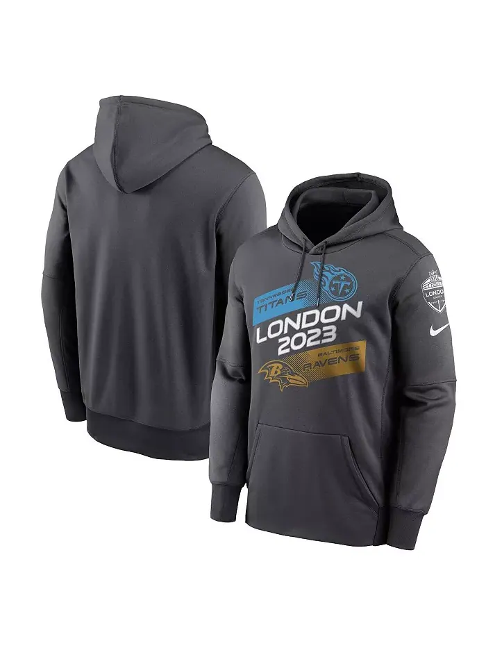 Мужская толстовка с капюшоном Anthracite Tennessee Titans vs. Baltimore Ravens 2023 London Game Nike — изображение 1 из 3