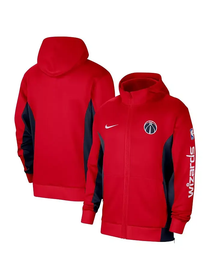 Мужская худи с полной застежкой-молнией Washington Wizards 2023/24 Authentic Showtime, красная Nike