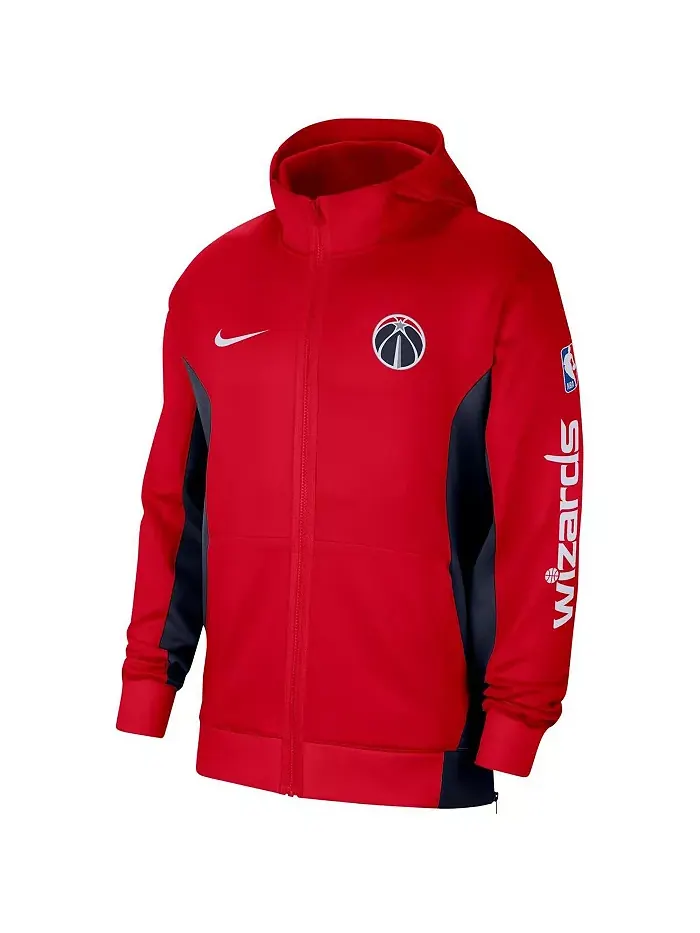 Мужская худи с полной застежкой-молнией Washington Wizards 2023/24 Authentic Showtime, красная Nike — изображение 2 из 3