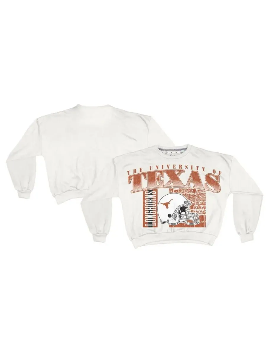 Pressbox Женская белая толстовка оверсайз с изображением команды Texas Longhorns, модель Janice, в — изображение 1 из 3