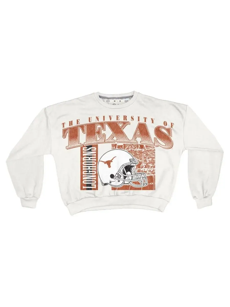Pressbox Женская белая толстовка оверсайз с изображением команды Texas Longhorns, модель Janice, в — изображение 3 из 3
