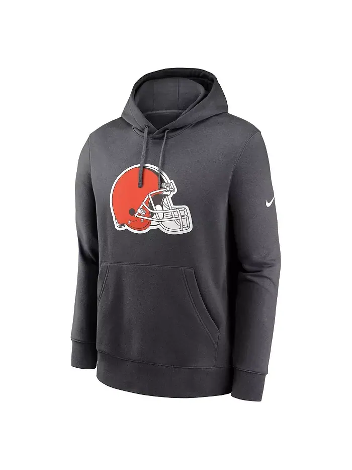 Мужская толстовка с капюшоном Cleveland Browns Club Logo цвета антрацит Nike — изображение 2 из 3