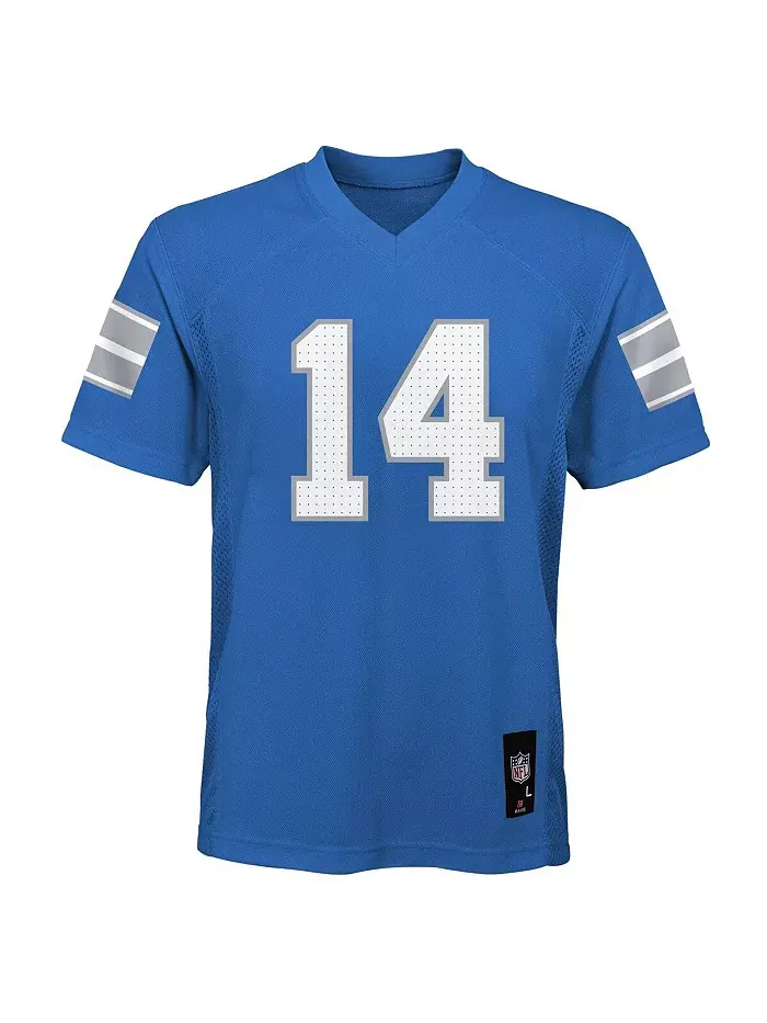 Реплика футболки игрока Amon-Ra St. Brown Blue Detroit Lions для больших мальчиков и девочек — изображение 2 из 3