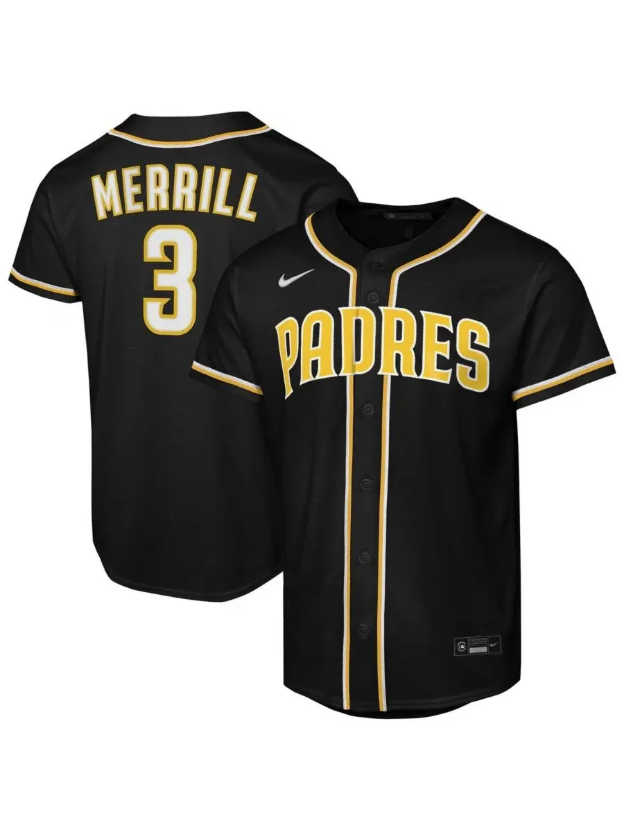Футболка-джерси Nike Jackson Merrill Black San Diego Padres — изображение 1 из 3, черный