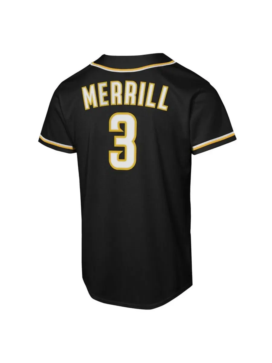 Футболка-джерси Nike Jackson Merrill Black San Diego Padres — изображение 3 из 3, черный