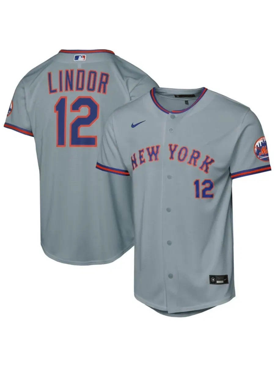 Детская футболка-джерси Francisco Lindor New York Mets Road Nike