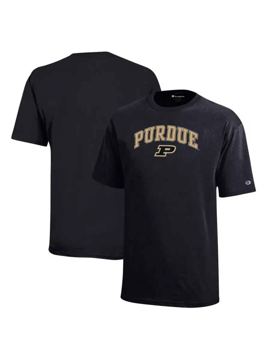 Футболка с принтом Arch Over Logo Purdue Boilermakers Champion — изображение 1 из 3, черный