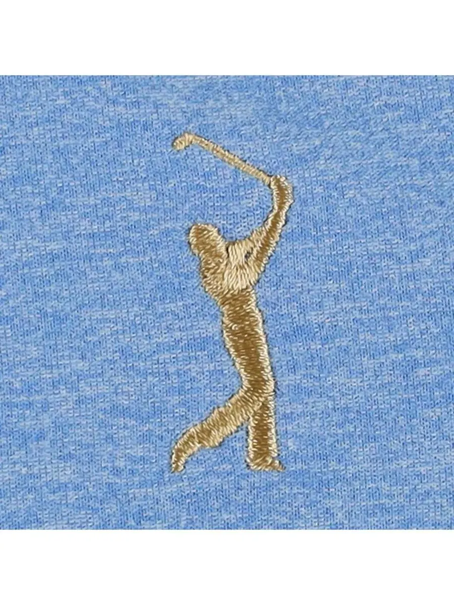 Peter Millar Женская светло-голубая футболка THE PLAYERS Melange Raglan Perth с застежкой-молнией — изображение 2 из 4
