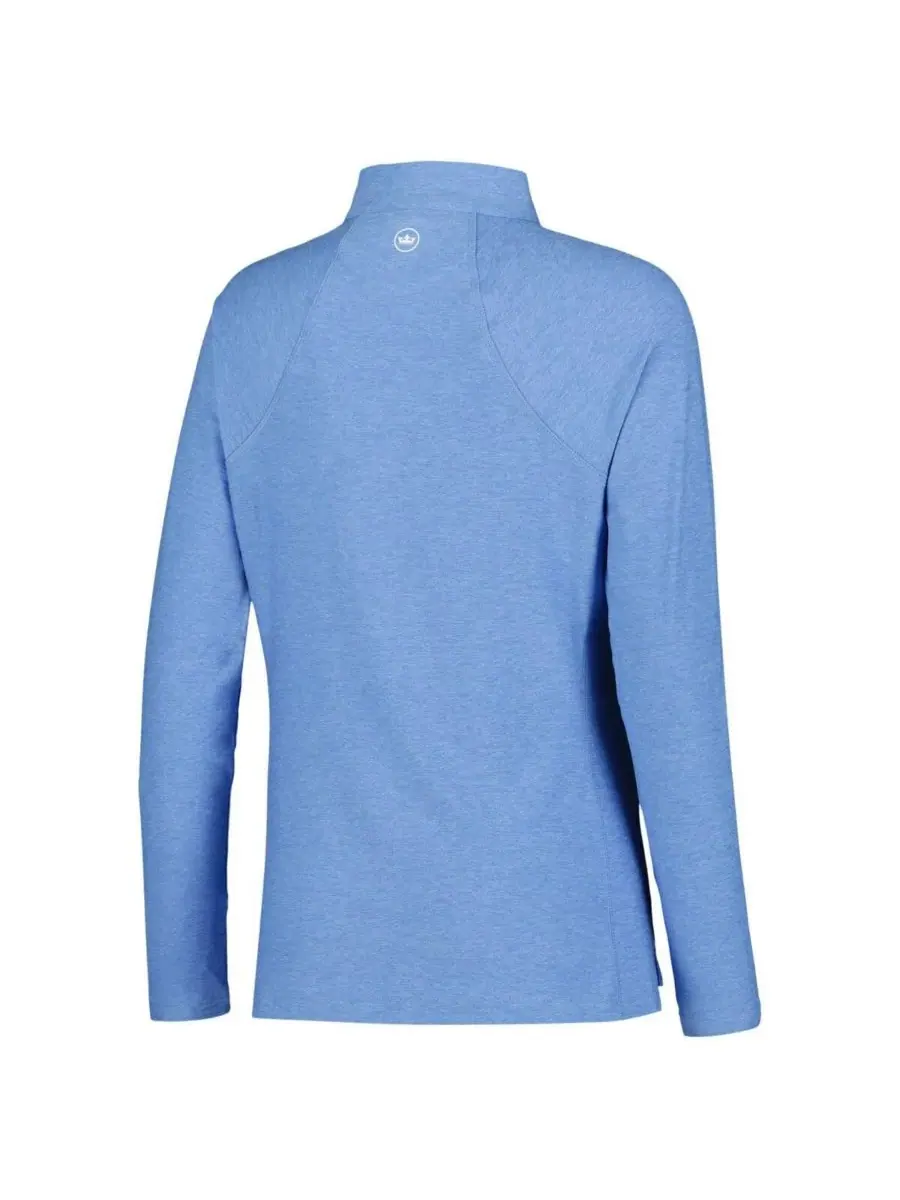 Peter Millar Женская светло-голубая футболка THE PLAYERS Melange Raglan Perth с застежкой-молнией — изображение 3 из 4