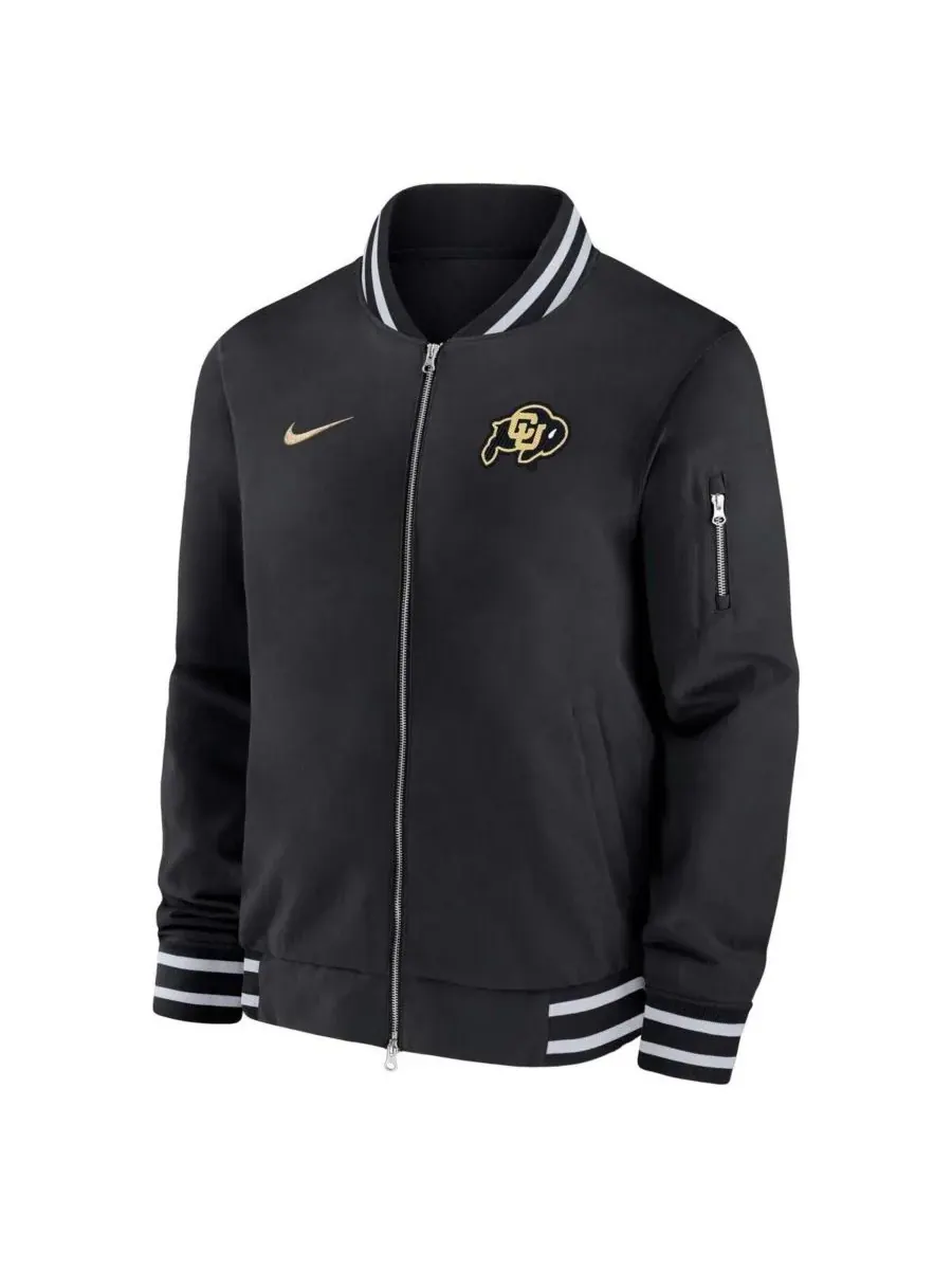 Nike Мужская черная куртка-бомбер Colorado Buffaloes на молнии — изображение 1 из 1, черный