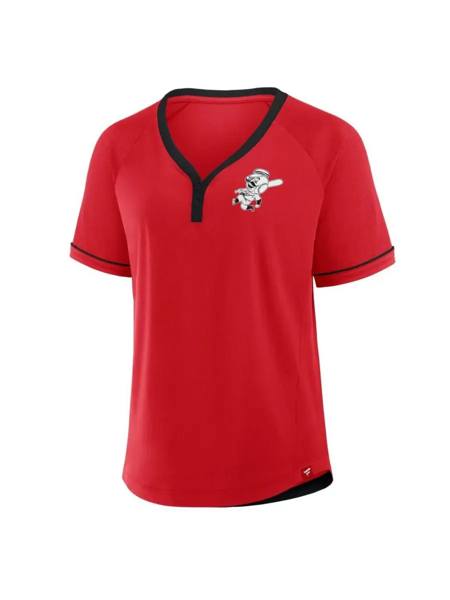 Fanatics Женская красная футболка Cincinnati Reds Cooperstown Collection League Diva с V-образным — изображение 3 из 3