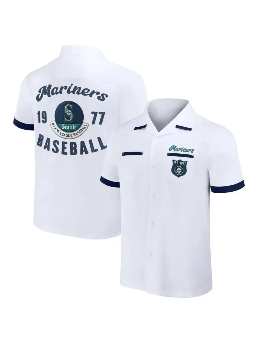 Fanatics Мужская рубашка для боулинга Darius Rucker Collection от White Seattle Mariners — изображение 1 из 3, белый