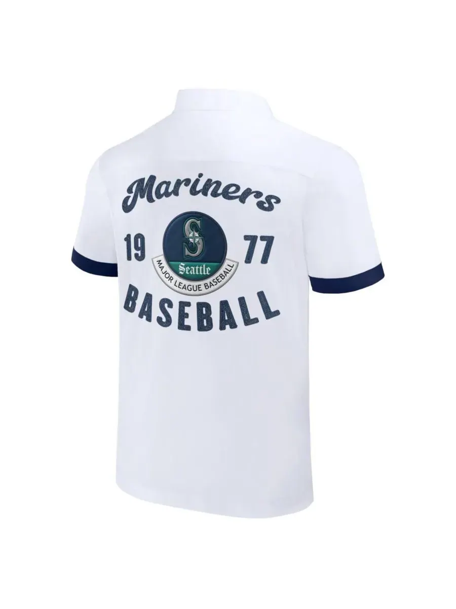 Fanatics Мужская рубашка для боулинга Darius Rucker Collection от White Seattle Mariners — изображение 2 из 3, белый