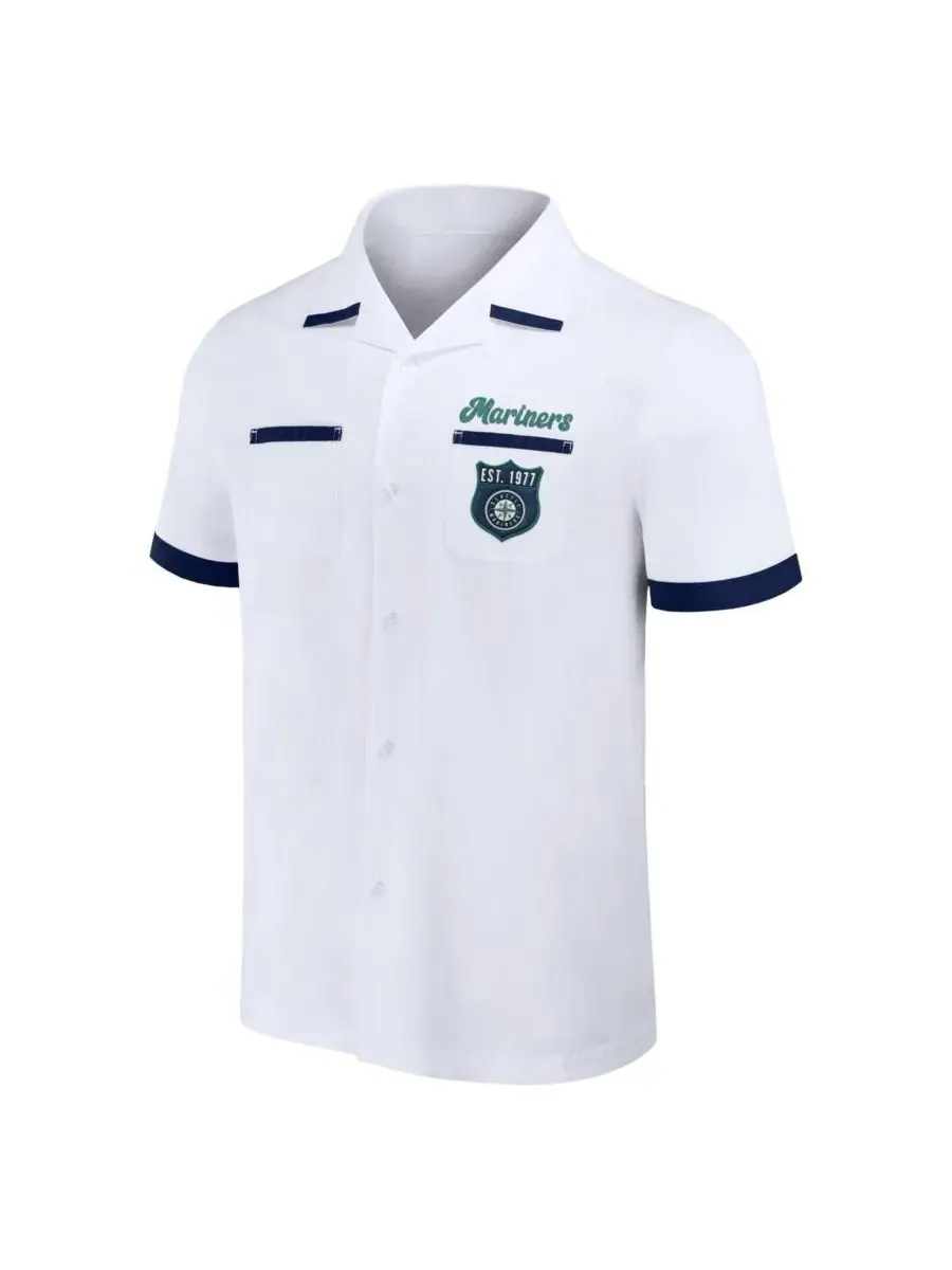 Fanatics Мужская рубашка для боулинга Darius Rucker Collection от White Seattle Mariners — изображение 3 из 3, белый