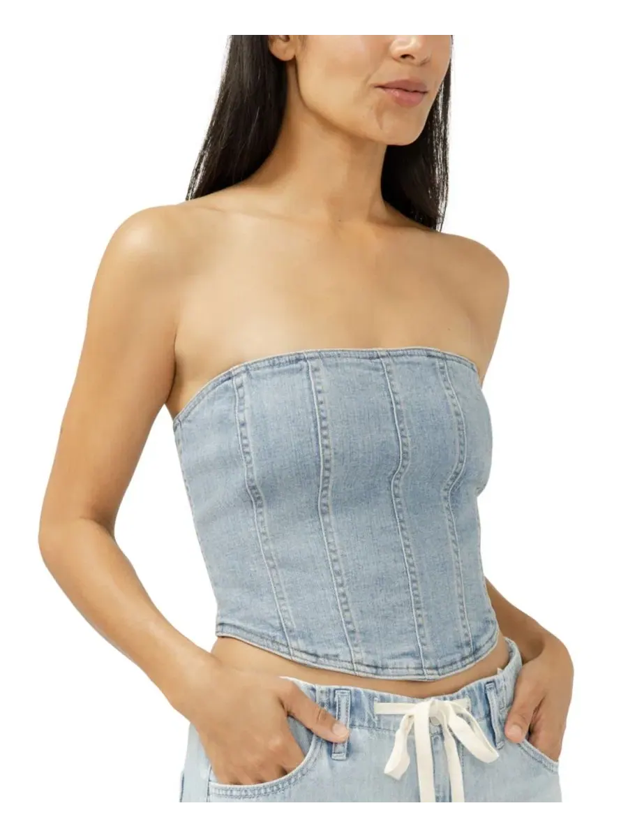 Женский корсетный топ из денима, без бретелей Silver Jeans Co., Mazatlan — изображение 2 из 3