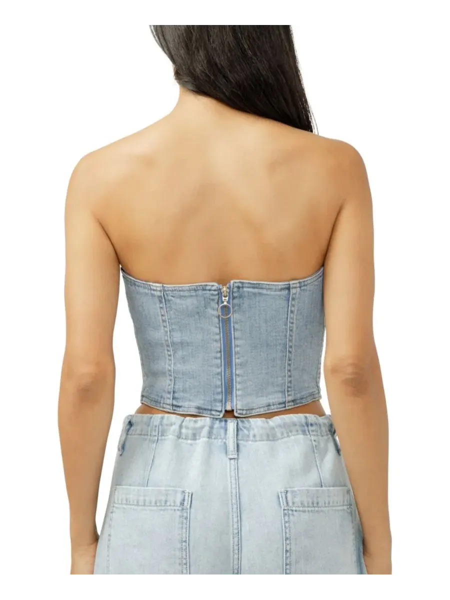 Женский корсетный топ из денима, без бретелей Silver Jeans Co., Mazatlan — изображение 3 из 3